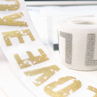 High Quality Custom Name Logo Printed Latex Elastic Band Webbing For Sprots Bra